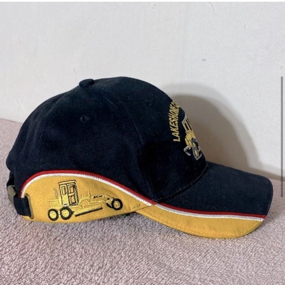 Vintage Black Yellow Embroidered Lakeshore Contracting Hat - Picture 5 of 11